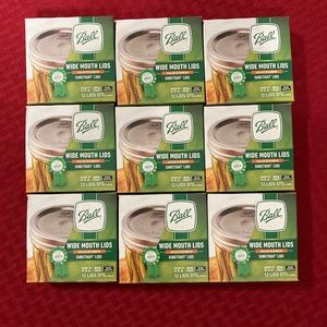 9 boxes of Ball Wide Mouth Canning Lids